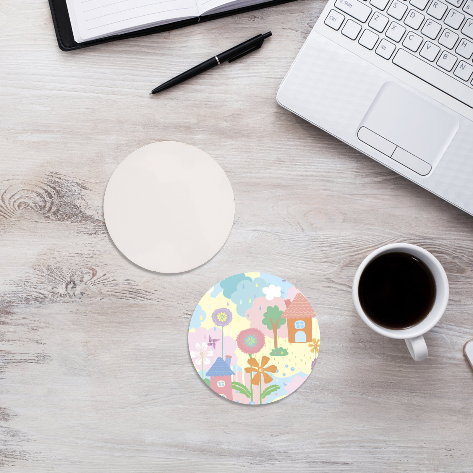 10 قطع من قواعد الأكواب الخشبي - مراجعة Coaster Sublimation Blank وسعره